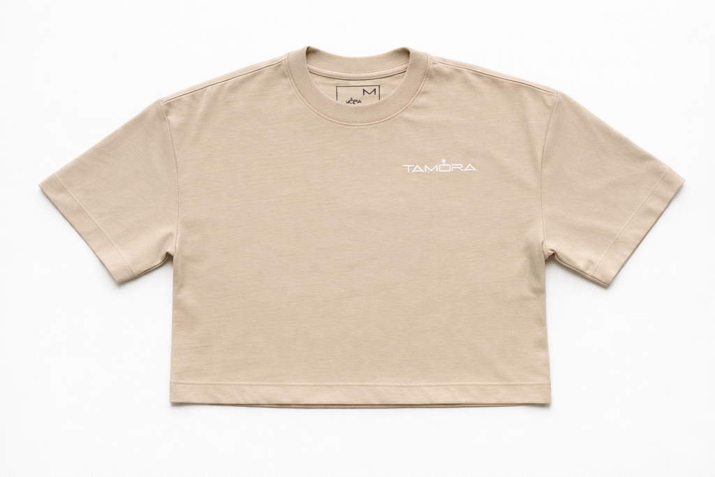 Camiseta Boxy Fit Beige Tamora